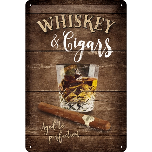 Schild Metall Whiskey & Cigars