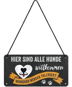 Alternative view of Schild Metall<br>Hunde willkommen