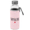 Trinkflasche Glas mit Schutzhülle Supergirl