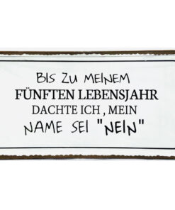 Schild Metall Bis zum 5. Lebensjahr