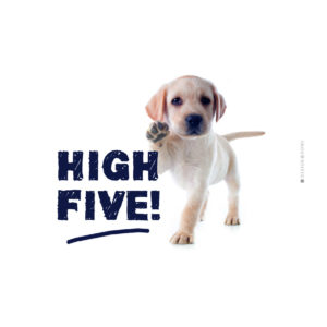 Frühstücksbrettchen High five hund