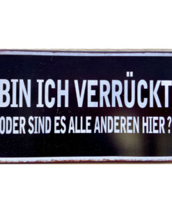 Schild Metall 30,5x13cm Bin ich verrückt...