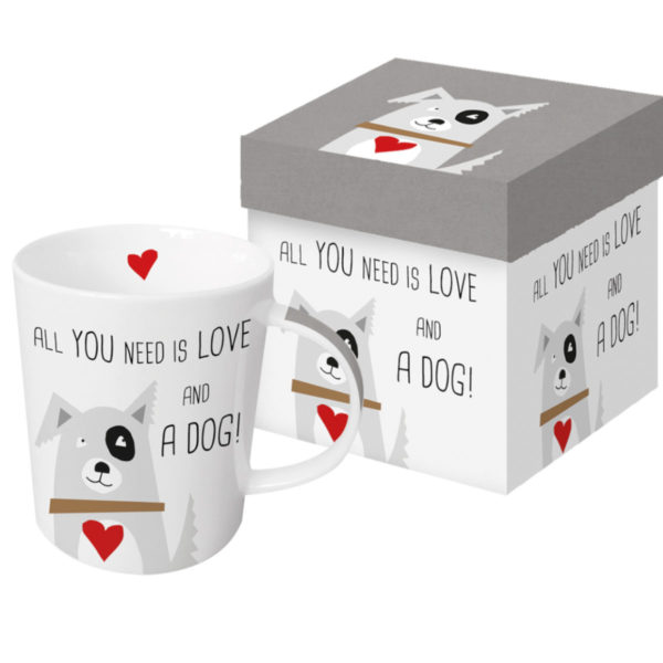 Tasse in Geschenkbox All you need ist love and a dog