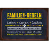 Schild Metall Familien-Regeln