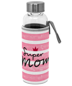 Trinkflasche Glas Super Mom