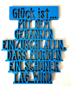 3-D-Hozschriftzug Glück ist...