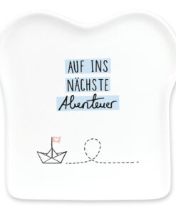 Toastteller Porzellan Auf ins nächste Abenteuer