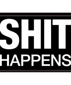 Blechpostkarte Shit happens