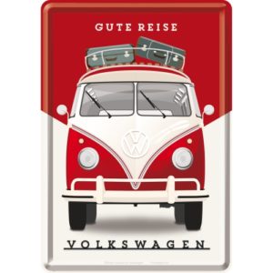 Blechpostkarte VW Bulli Gute Reise