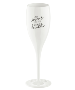 Sektglas Mit Humor lebt es sich leichter
