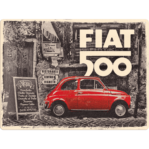 Blechschild 30x40cm Fiat 500