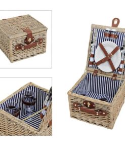 Alternative view of Picknickkorb für 2 Personen aus Weide, 14-teilig, 28x28x18 cm