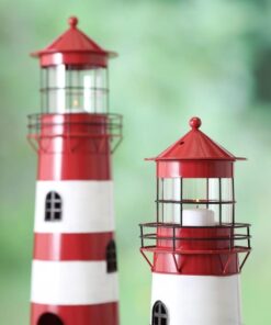 Alternative view of Laterne Leuchtturm Groß <br> Rot-Weiß