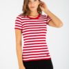Amor Lux Shirt im Marine Look kurzarm Rot/Weiß