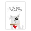 Postkarte Love and a dog