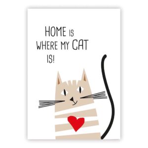 Postkarte Home Cat