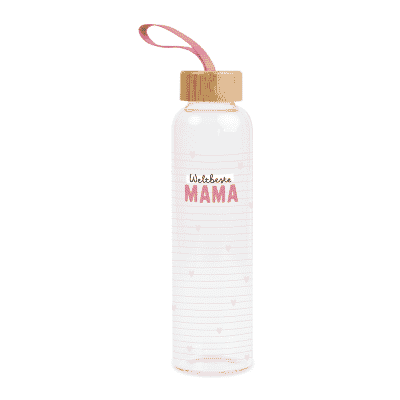 Trinkflasche Glas Weltbeste Mama 61667