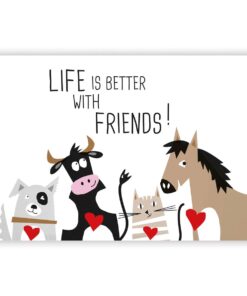 Postkarte Life is better with friends