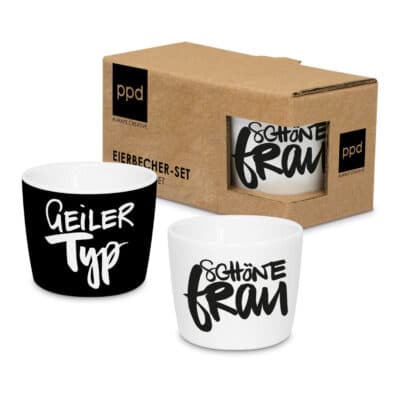 Eierbecher-Set Schöne Frau und Geiler Typ