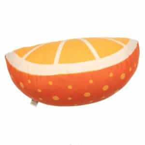 Orangenes Kissen "Silvretta" in Form eines Orangenstücks von der Marke David Fussenegger
