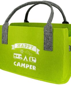 Gilde Filztasche Happy Camper Grün
