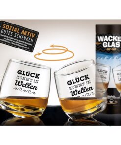 2er-Set Glas Wackelglas Glück Wellen