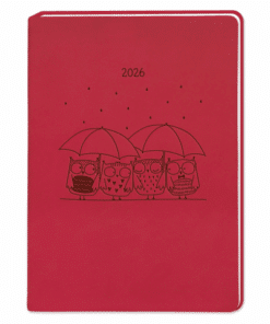 Terminplaner Lederlook 2026 Rot