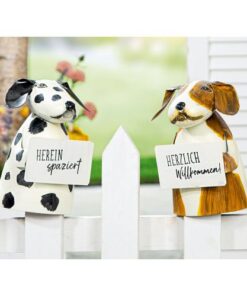 Zaunfigur Hund Eisen beide