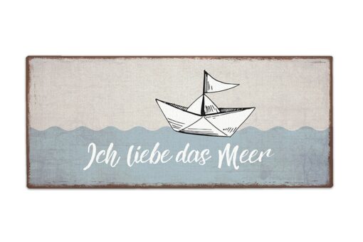 Schild Metall Ich liebe das Meer