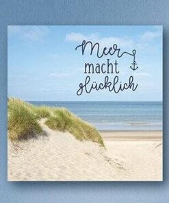 Metall Schild Meer macht glücklich