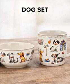 Set Tasse und Müslischale Hunde