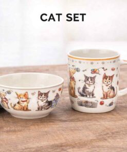 Katzenset Tassse und Müslischale