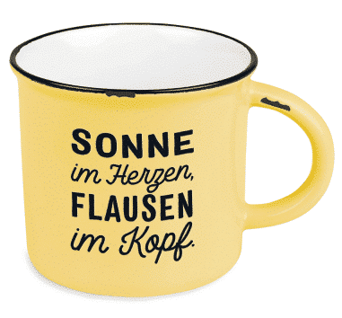 Vintage Tasse Sonne im Herzen
