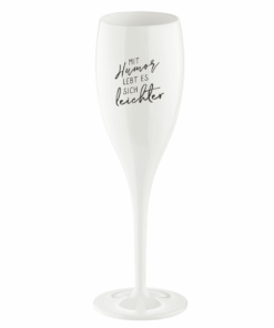 Sektglas Mit Humor lebt es sich leichter