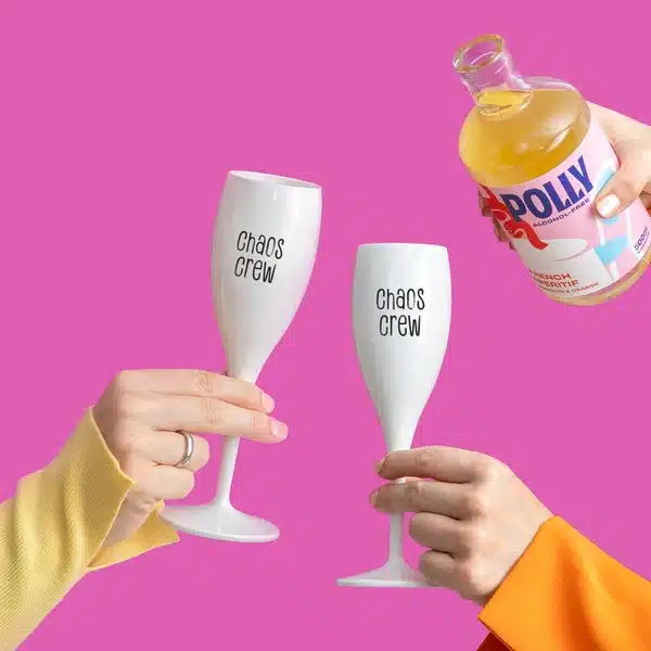Glas 100ml 2-teilig, CHEERS No. 1 CHAOS CREW