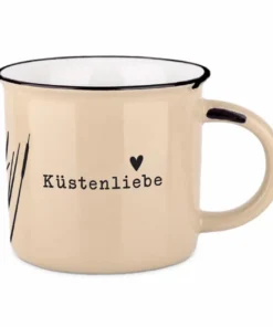 vintage Becher Küstenliebe Beige