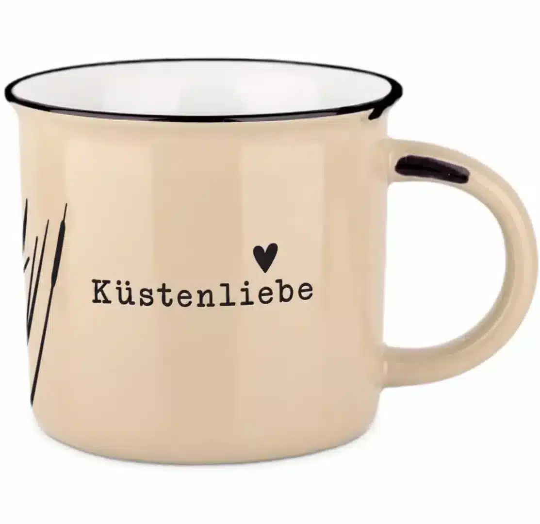 vintage Becher Küstenliebe Beige
