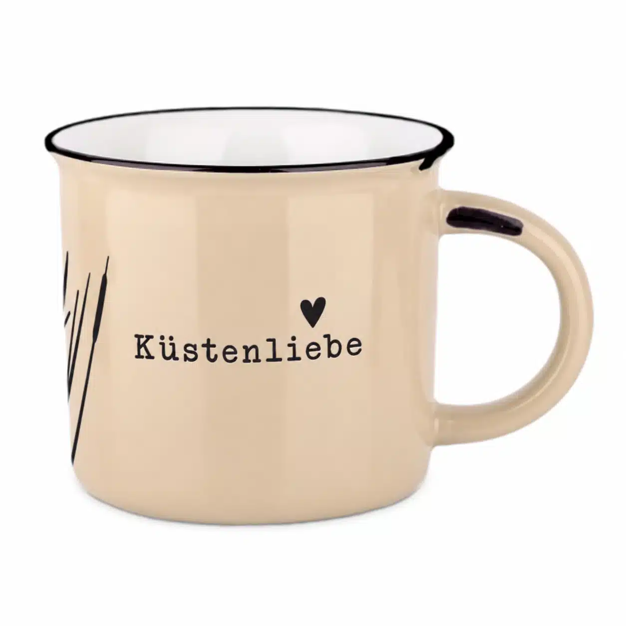 vintage Becher Küstenliebe Beige