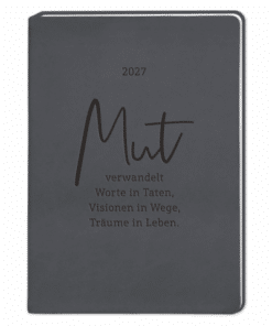 Terminplaner Lederlook 2027 Schwarz Mut