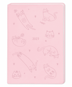 Terminplaner Lederlook 2027 Rosa Katzen
