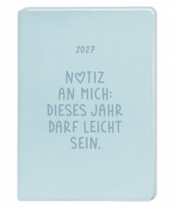 Terminplaner Lederlook hellblau Notiz an mich